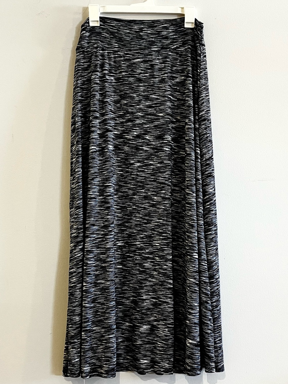 Merona Black & White Striped Stretch Maxi Skirt Medium